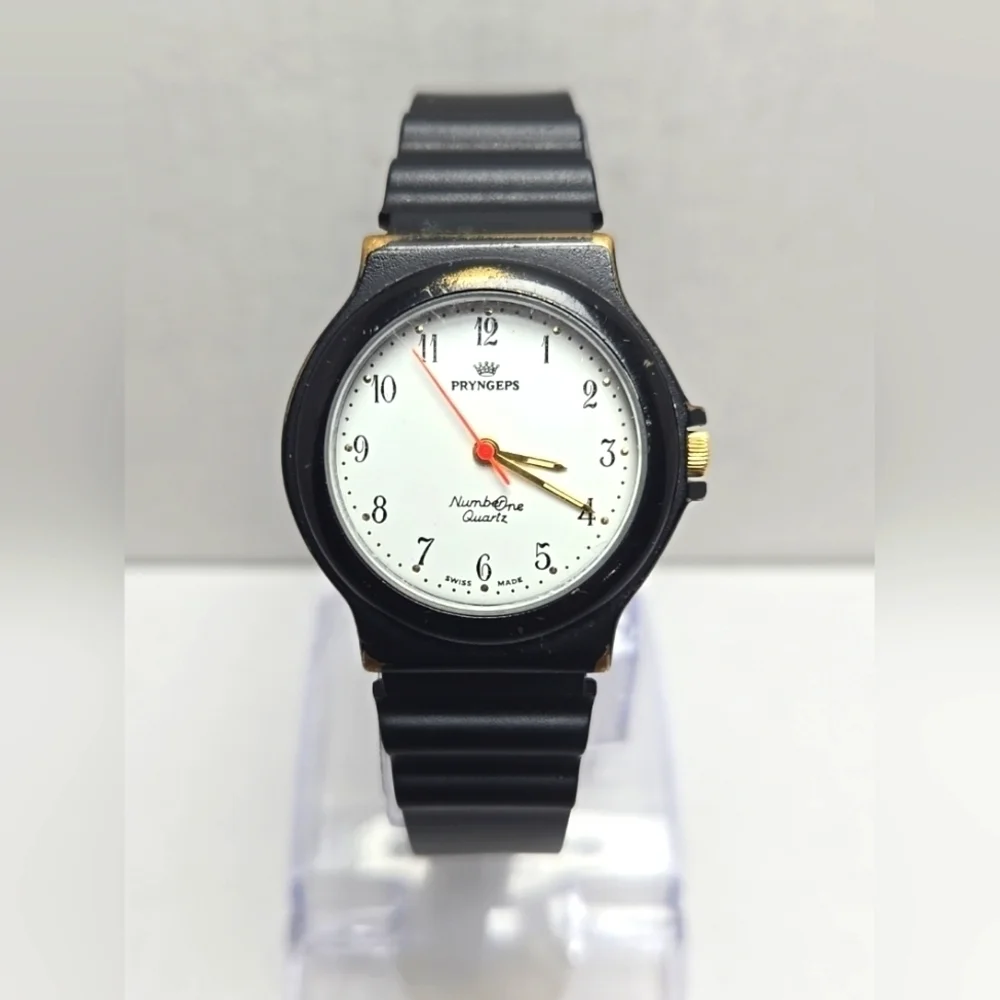 Womens Pryngeps Swiss Number One Quartz Watch Works Vintage New Battery